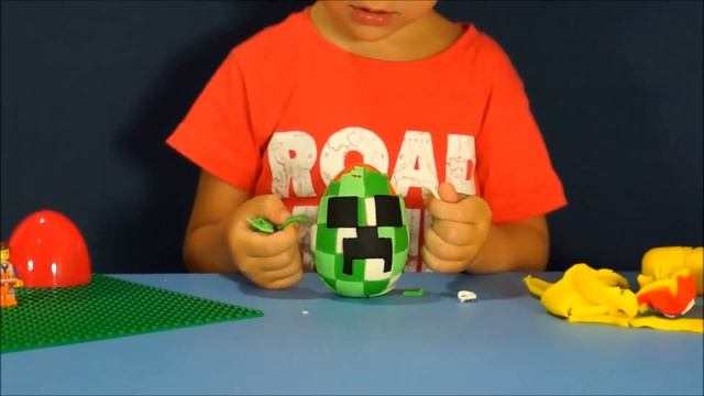 BIG LEGO Surprise Egg made of Play-Doh. Большой Киндер Лего Майнкрафт из пластилина на русском смотреть онлайн