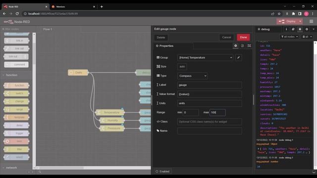 Open Weather Map DASHBOARD \\ Node-RED смотреть онлайн