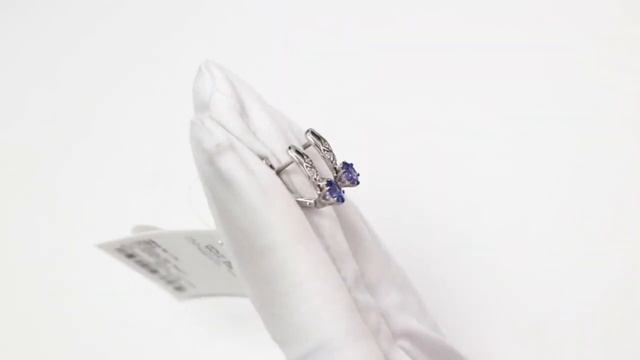 Женский золотой комплект из белого золота SOKOLOV  с бриллиантами и танзанитами