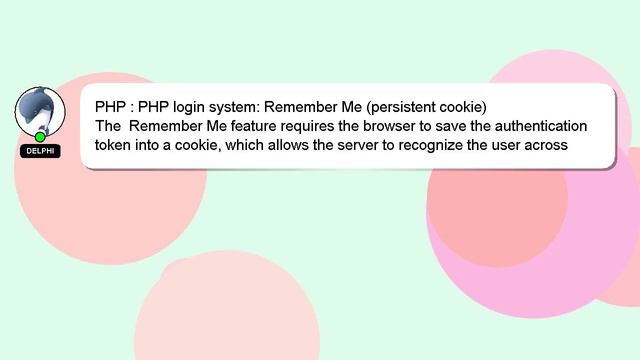 PHP : PHP login system: Remember Me (persistent cookie) смотреть онлайн