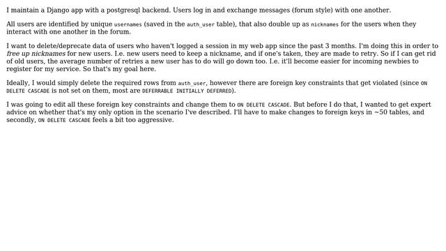 Row deletion operation on pg table with numerous foreign keys смотреть онлайн