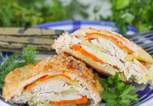 Курица слоями - куриное филе запеченное в духовке смотреть онлайн