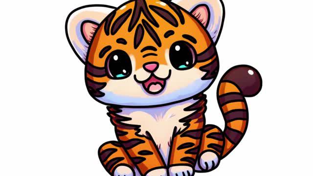КАК НАРИСОВАТЬ МИЛОГО ТИГРА 🐯 смотреть онлайн