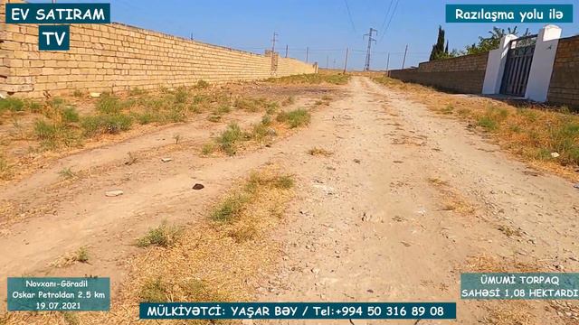 1 HEKTAR TORPAQ SAHƏSİ SATILIR NOVXANIDA/Недвижимость в Баку / EV SATIRAM TV смотреть онлайн