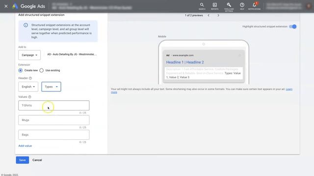 Google Ads Structured Snippet Extensions смотреть онлайн