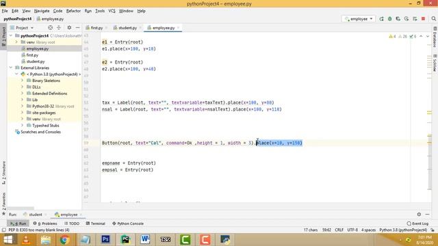 Employee Salary Calculation System Using python projects GUI смотреть онлайн