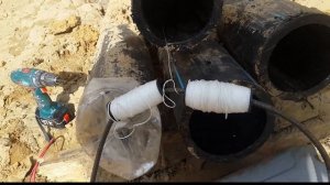 Затягивание кабеля в трубу при проколе ГНБ