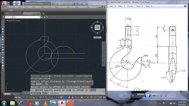 Make a hook in autoCAD 2d drawing|| Cad Sikhe смотреть онлайн