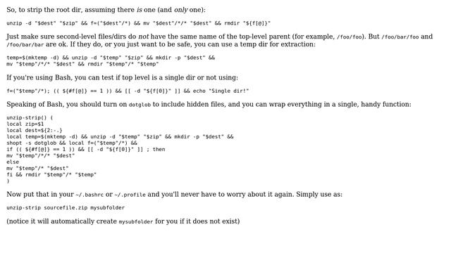 Equivalent to tar's "--strip-components=1" in unzip? (3 Solutions!!) смотреть онлайн