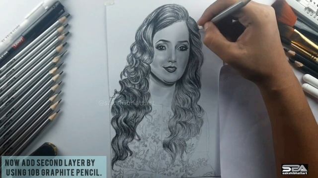 Shreya Ghoshal Realistic Portrait Sketch(2021) ||Pencil Sketch|| Timelapse Video|| смотреть онлайн