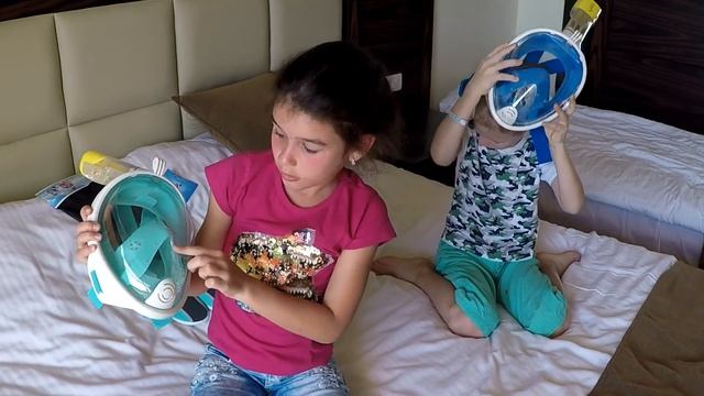 Новая детская маска для подводного плавания, полнолицевая маска FREE BRETH (Easybreath) смотреть онлайн