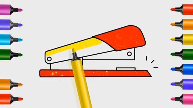 Как рисовать и раскрашивать школьные принадлежности - Образовательные Раскраски для детей смотреть онлайн