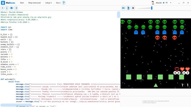 Nowy Space Invaders - Game in Python #restoreclassicwithpixblocks #pixblocks #python смотреть онлайн