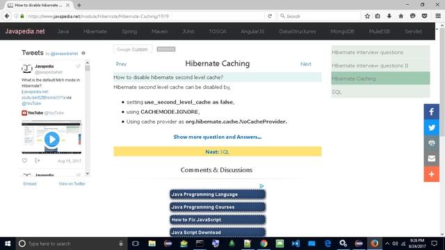 How to disable hibernate second level cache?
| javapedia.net смотреть онлайн