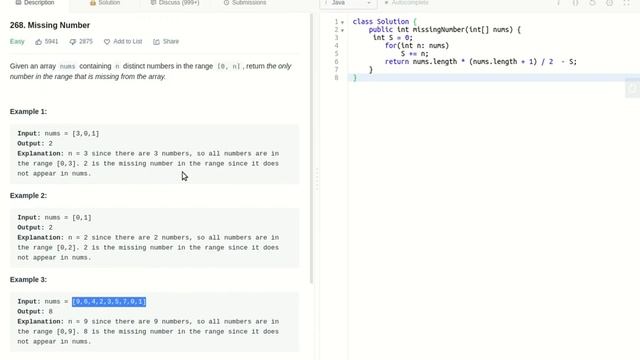 Java Arithmetic Progression #leetcode Missing Numbers смотреть онлайн