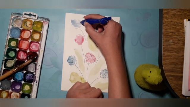 Рисуем необычную открытку за 5 минут. Техника интересная и получится у каждого! смотреть онлайн