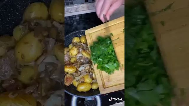 Тушёное мясо с картошкой