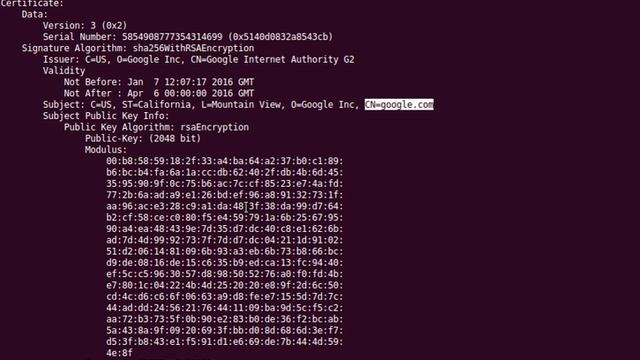 View the contents of a PEM encoded certificate with OpenSSL смотреть онлайн