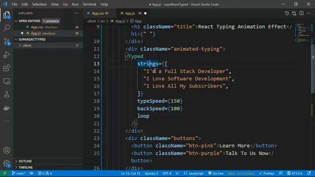 React typing animation effect | Typewriter effect in reactjs tutorial | Typing animation with react смотреть онлайн