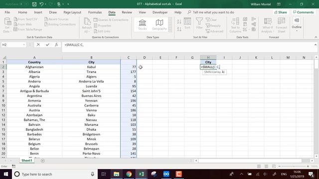 Excel Formula - Automatic Alphabetical sort - Doctor Excel #077 смотреть онлайн