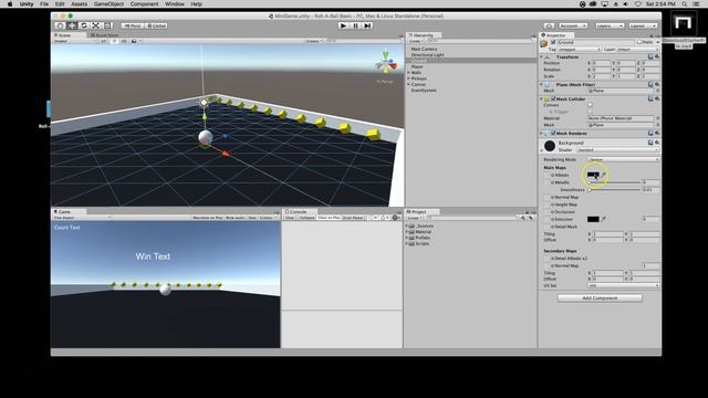 Unity Roll-A-Ball -- Change Ground Color смотреть онлайн
