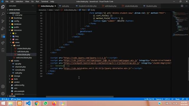 Laravel 7 CRUD Part-5 | How to make search box and pagination using DataTable in laravel смотреть онлайн