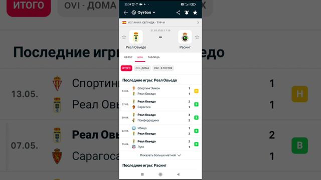 Прогноз Овьедо -Расинг,21 05 23г + смотреть онлайн