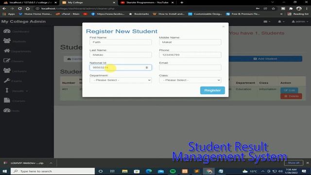 Student Result Management System using HTML, CSS, JavaScript, PHP & MySQL. (PART 2) смотреть онлайн