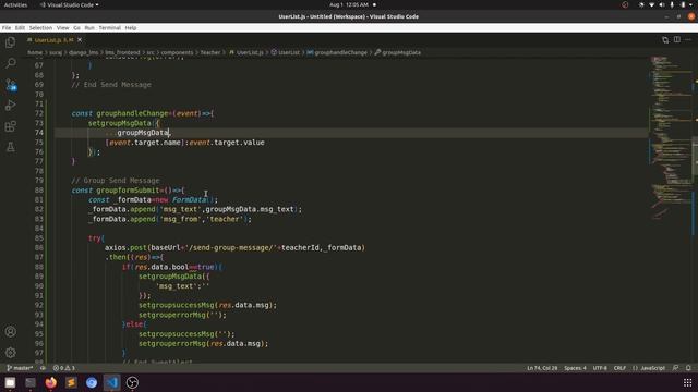 Django ReactJs LMS #101 | Teacher Send Message to All Students | Group Message System in ReactJs смотреть онлайн