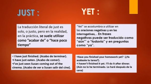 LESSON 6 : "YET -ALREADY-JUST-FOR-SINCE"