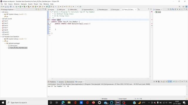 Write a Java Program To Calculate Sum Of Two Number | Sum of Digits of a Number in Java смотреть онлайн