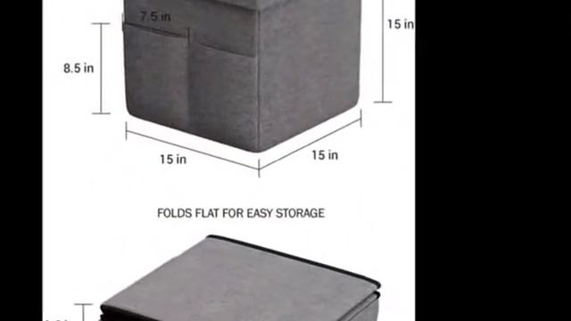 Lavish Home Foldable Storage Cube Ottoman with Pockets смотреть онлайн