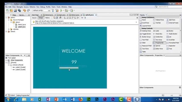 Loading progress Java Splash Screen. смотреть онлайн