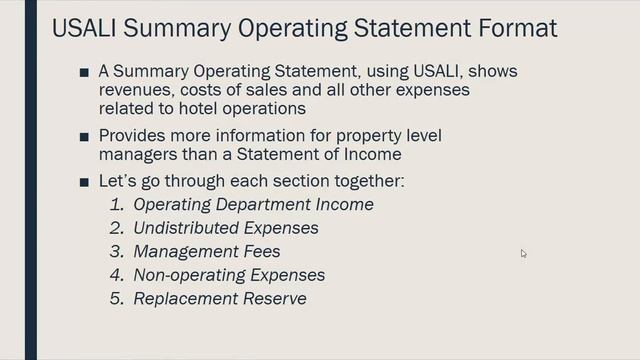 Managerial Accounting - USALI Income Statements смотреть онлайн