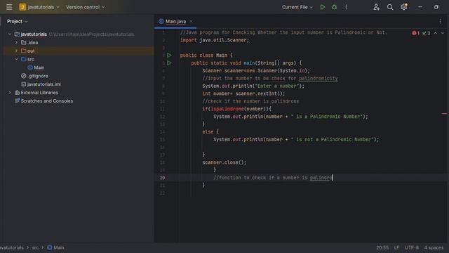 Java Program: Check if a Number is Palindromic (Palindrome Checker) смотреть онлайн