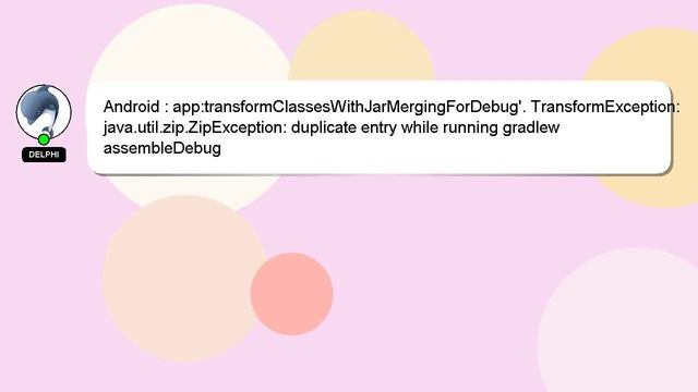 Android : app:transformClassesWithJarMergingForDebug'. TransformException: java.util.zip.ZipExcepti смотреть онлайн