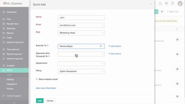 How to invite users and setup approvals Zoho Expense смотреть онлайн