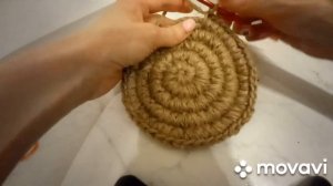 Круглая пляжная сумка из джута. Часть 1