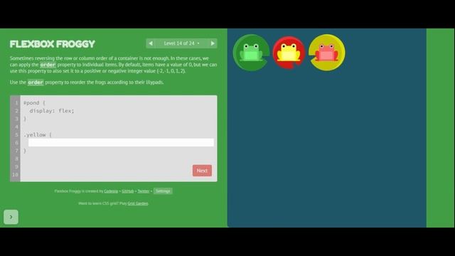 Learn CSS Flexbox the fun way! - Flexbox Froggy (Level 1-24) смотреть онлайн