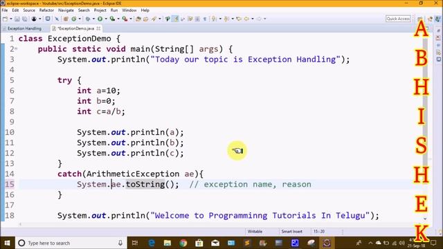 Exception Handling in Java part 1 in Telugu by Kotha Abhishek смотреть онлайн