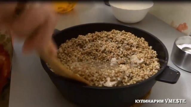 Фаршированная тыква с гречкой, мясом и грибами. смотреть онлайн