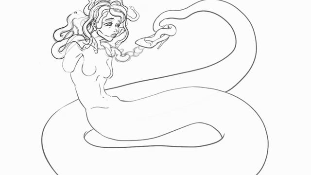 Speedpaint в IbisPaint - Медуза Горгона и туфелька)) смотреть онлайн