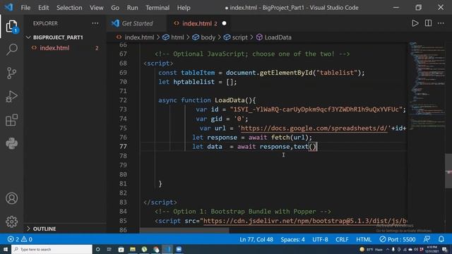 How to show data dynamically from Google Sheet To Website | BigProject1 | JavaScript Project смотреть онлайн