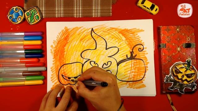 Страшные Тыквы Монстры на Хэллоуин фломастерами / Рисунки на Хэллоуин смотреть онлайн