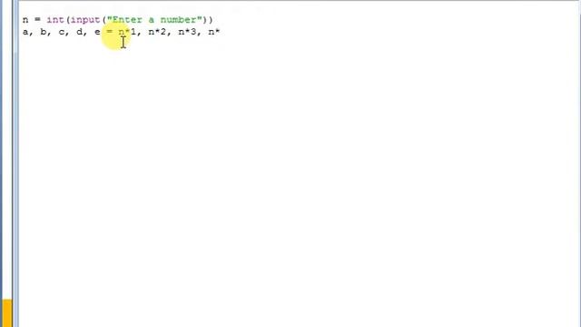 #7 Python Program with maximum three lines of code and that assigns first 5 multiples of a number t смотреть онлайн
