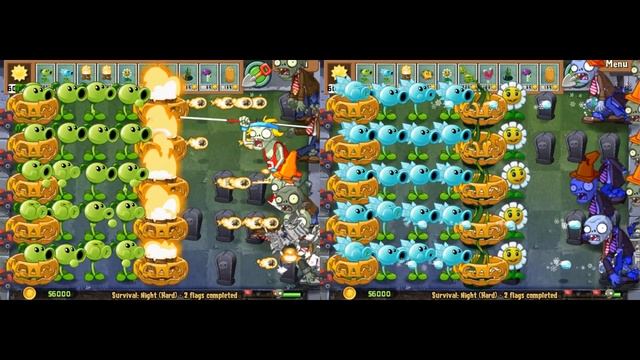 Plants vs Zombies Hack - Normal Pea FIRE vs Snow Pea ICE смотреть онлайн