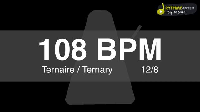 Metronome Clic - 108 BPM - Drums Sound - ternaire смотреть онлайн
