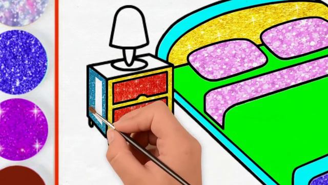 Bedroom Drawing And Coloring Pages For Kids Спальня Рисунок И Раскраски Для Детей смотреть онлайн
