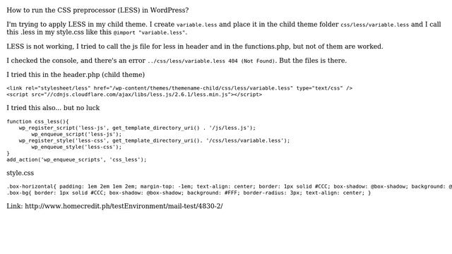 Wordpress: LESS not working in WordPress смотреть онлайн
