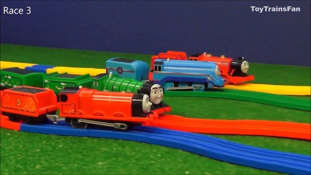 KNOCK-OUT RACE #73 Thomas & Friends - Trackmaster and Plarail toy trains competition смотреть онлайн